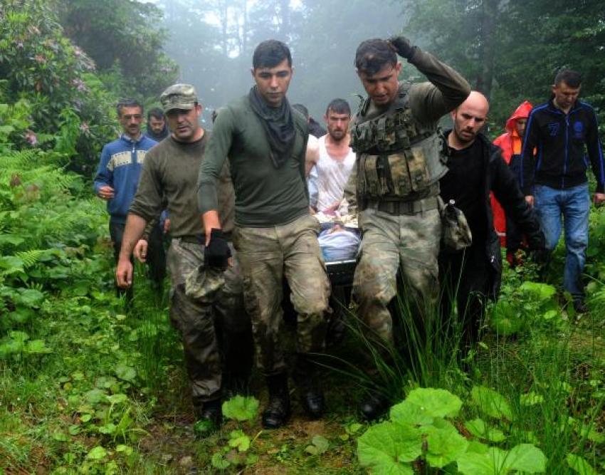 Dün dere yatağına düştü, bugün kurtarılabildi