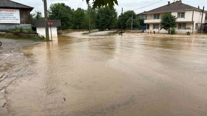 Düzce’de uyarı levhaları su altında kaldı
