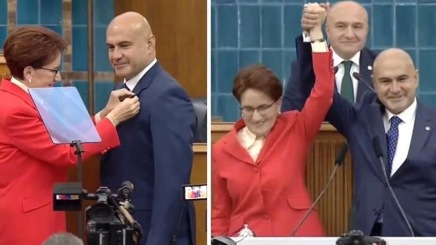 Akşener, Cumhurbaşkanı Erdoğan'ın eski doktoru Turhan Çömez'e rozetini taktı