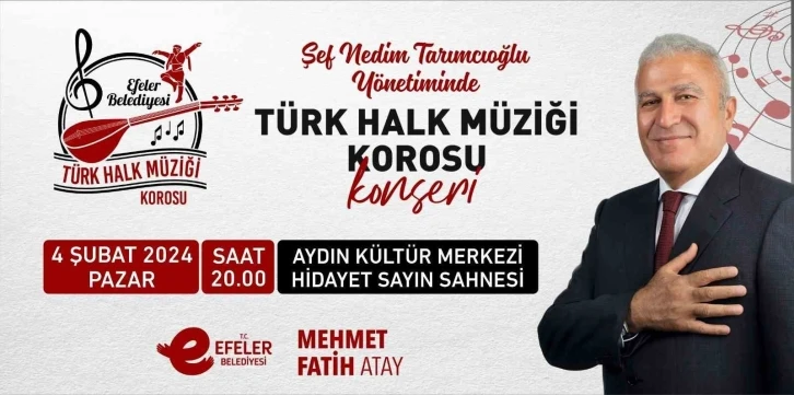 Efeler Türk Halk Müziği Korosu, vatandaşla buluşacak
