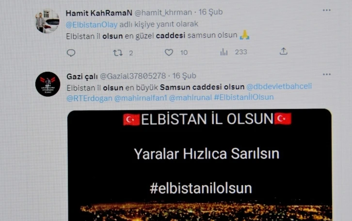 Elbistanlıların talebi: "Elbistan il, caddenin adı ’Samsun’ olsun"
