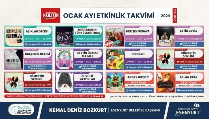 Esenyurt’ta kültür sanat dolu bir ocak ayı programı
