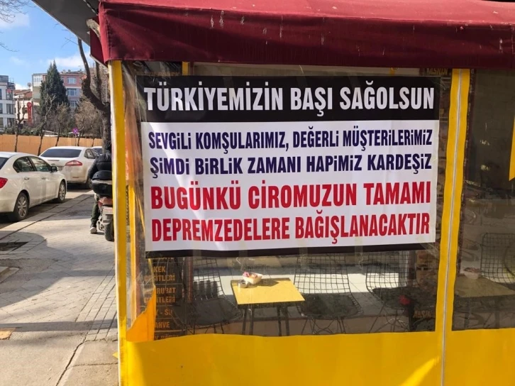 Eskişehirli esnaf bir günlük gelirini depremzedelere bağışladı
