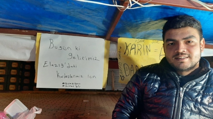 Seyyar satıcı tezgahını Elazığ için açtı