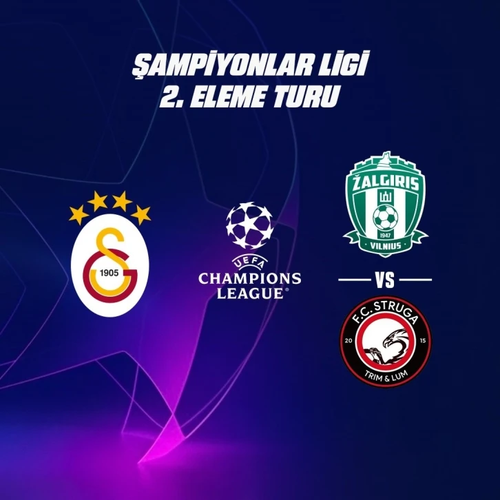 Galatasaray, Zalgiris Vilnius - FC Struga eşleşmesinin galibiyle karşılaşacak
