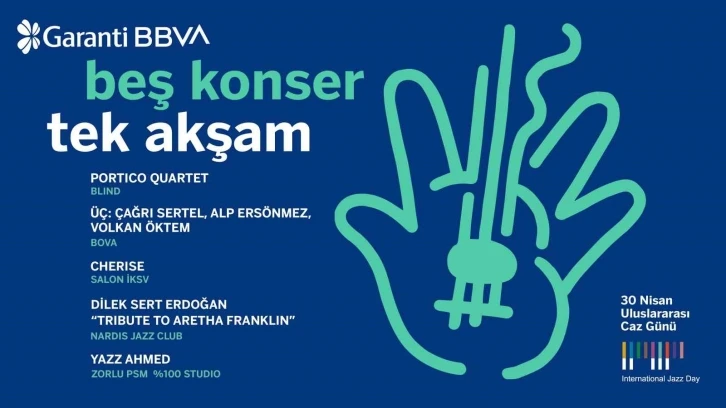 Garanti BBVA, Uluslararası Caz Günü’nü tek akşamda 5 konserle kutlayacak
