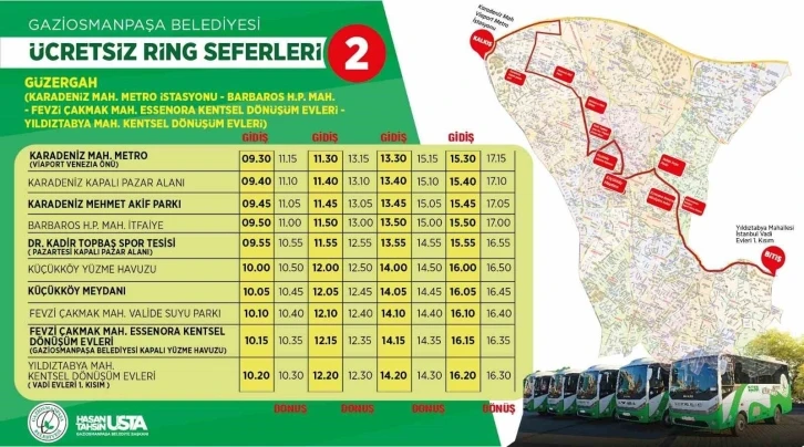 Gaziosmanpaşa’da ücretsiz ring seferlerine bir yenisi daha eklendi
