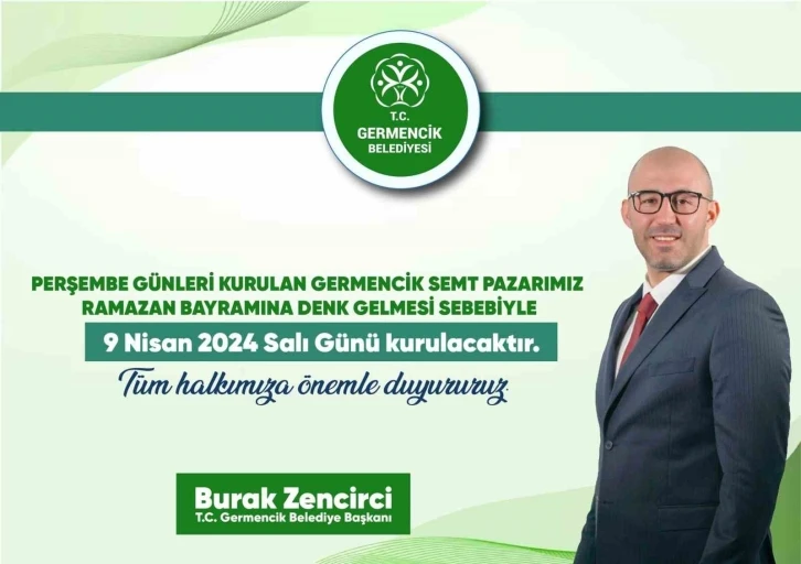 Germencik’te semt pazarı bu haftaya özel Salı günü kurulacak
