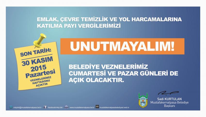 Mustafakemalpaşa Belediyesi'nden vergi mesaisi