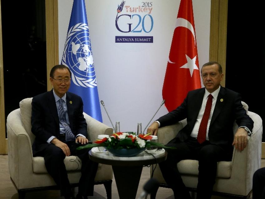 Erdoğan Ban Ki-Moon ile görüştü