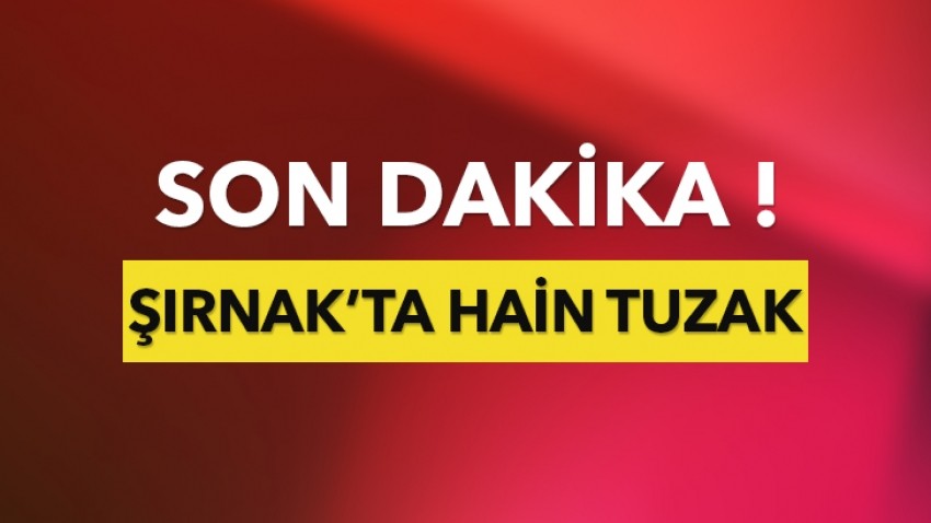 Şırnak'ta hain tuzak!