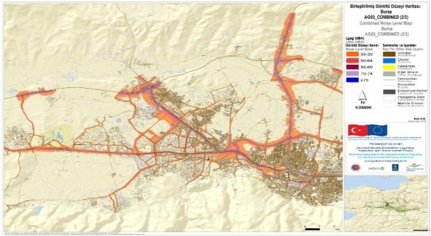Bursa'nın gürültü haritası çıkarıldı