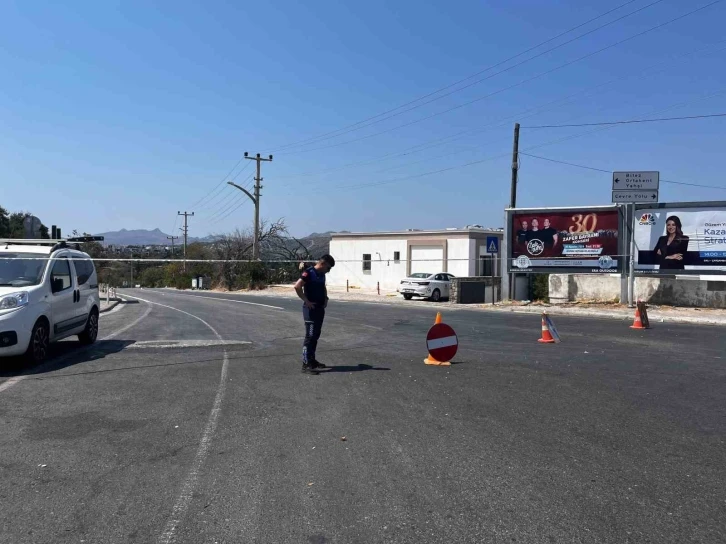 Hat patladı, yol trafiğe kapandı