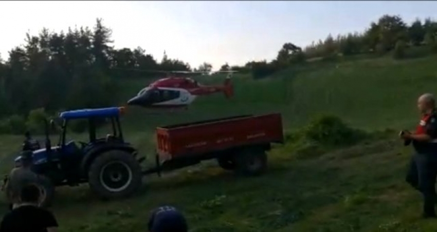 Bursa'da imdadına helikopter ambulans yetişti