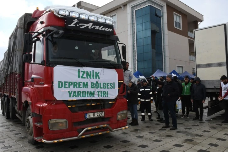 İznik’ten deprem bölgesine 15 tır yardım malzemesi