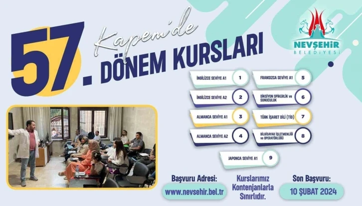 Kapem’de 57. dönem kursları için kayıtlar başladı
