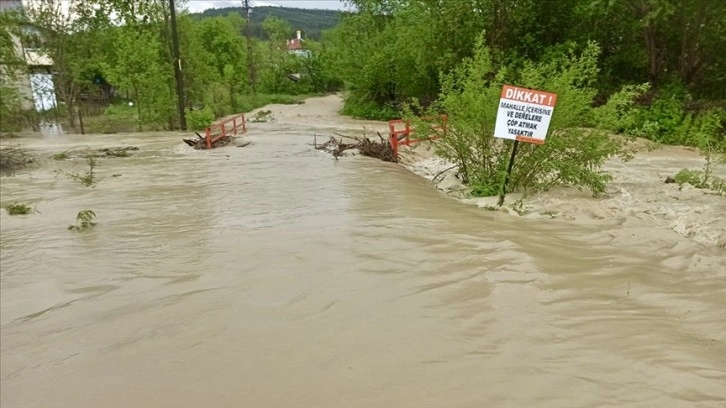 Karabük'te sağanak sonucu dereler taştı