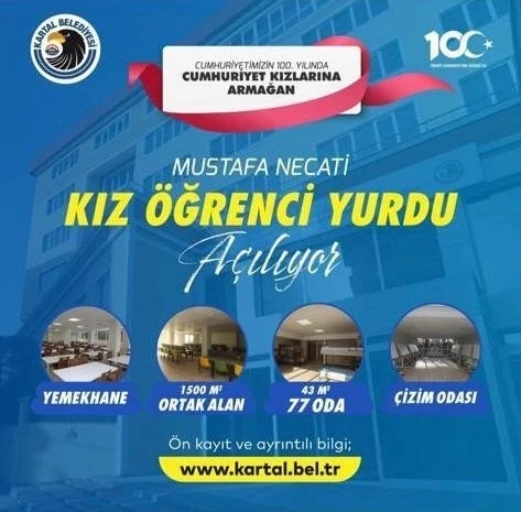 Kartal Belediyesi Mustafa Necati Yükseköğrenim Kız Öğrenci Yurdu’nun ön kayıtları başladı
