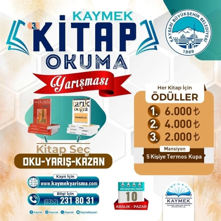 KAYMEK’in 3. Kitap Okuma Yarışması’nda heyecan başlıyor
