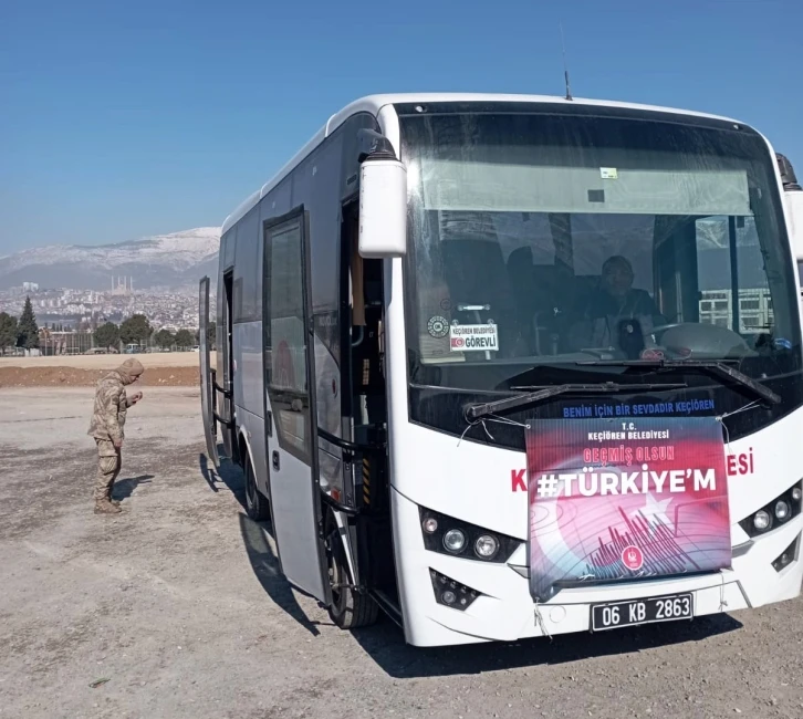 Keçiören belediyesinden deprem bölgesinde şehir içi ulaşım hizmeti