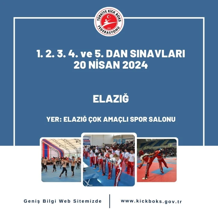 Kick boks dan kuşak sınavı Elazığ’da yapılacak
