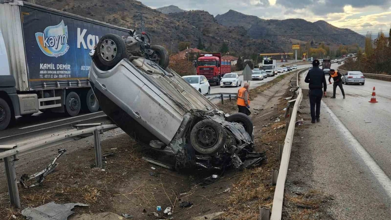 Kırıkkale’de takla atan otomobil hurdaya döndü: 1 yaralı
