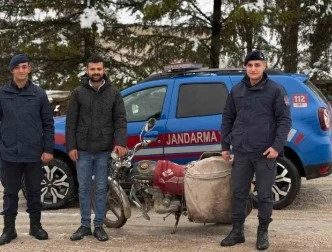 Çalınan motosikleti jandarma buldu