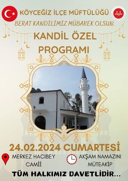 Köyceğizliler Berat Kandili özel programına davet edildi
