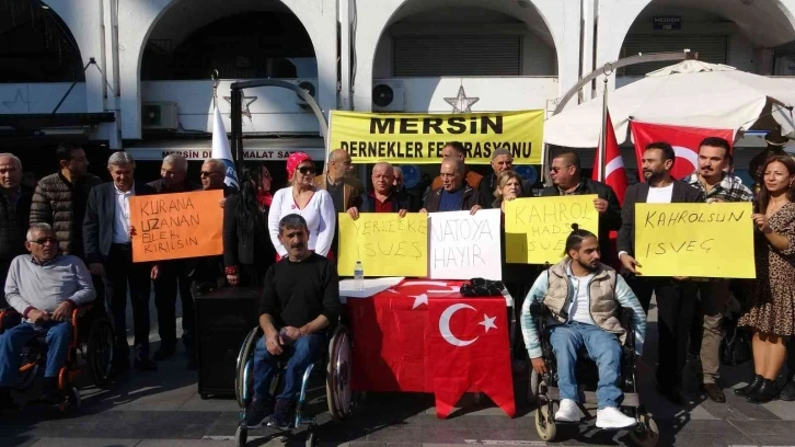 Kur’an-ı Kerim yakılmasına Mersin’den tepki gösterildi