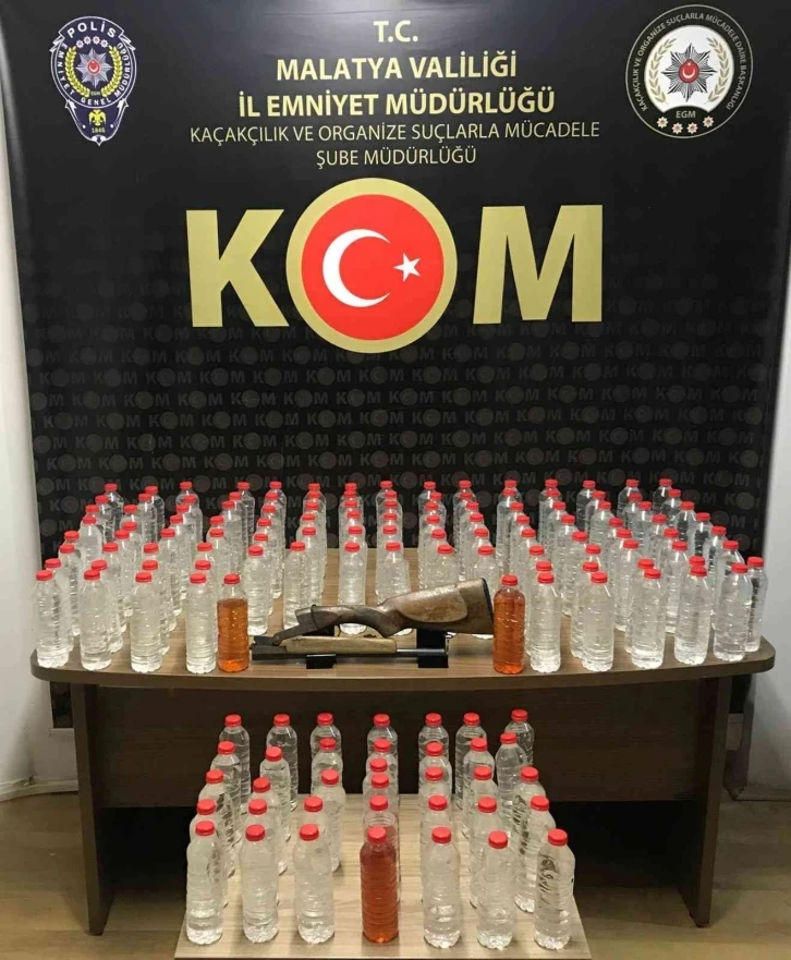 Malatya’da 72 litre sahte alkol ele geçirildi
