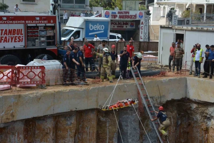 Maltepe’de İBB’nin meydan alt geçit çalışmasında bir işçi demirlerin altında kaldı
