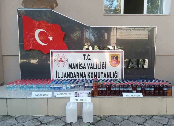 Manisa’da pet şişelerde sahte içki ele geçirildi