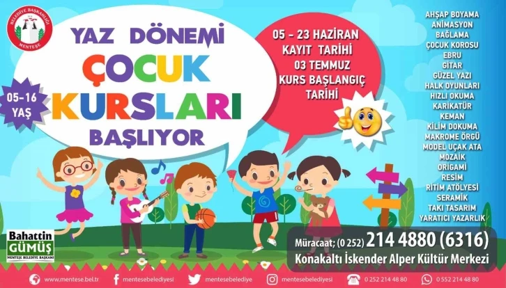 Menteşe Belediyesi yaz kurslarına kayıtlar başladı
