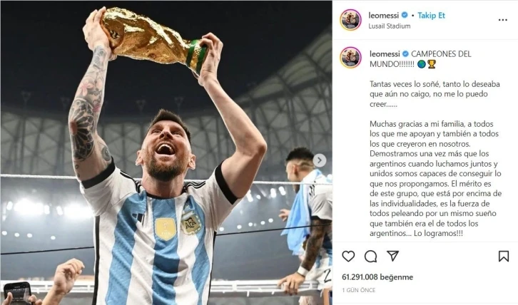 Messi’nin Dünya Kupası fotoğrafı rekor kırdı