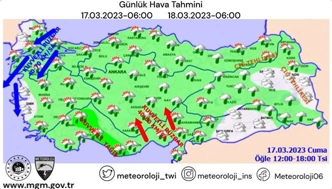 Meteoroloji’den uyarı: Kuvvetli yağış, sel baskını ve fırtına bekleniyor
