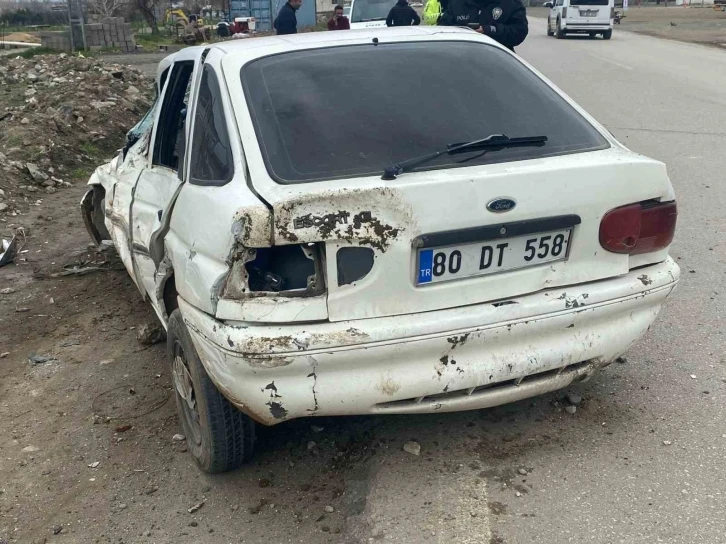 Osmaniye’de kontrolden çıkan otomobil takla attı:1 yaralı
