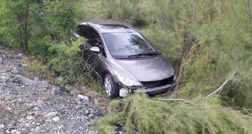 Bursa'da otomobil çalılıklara uçtu