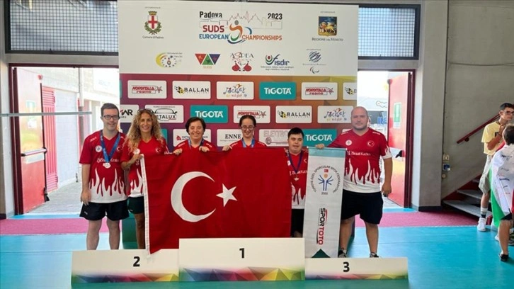 Özel masa tenisi sporcularından Avrupa Şampiyonası'nda biri altın 3 madalya