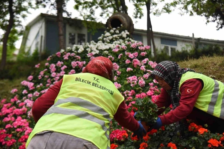 Park ve bahçelerde yapılan çalışmalarla Bilecik’i güzelleşiyor
