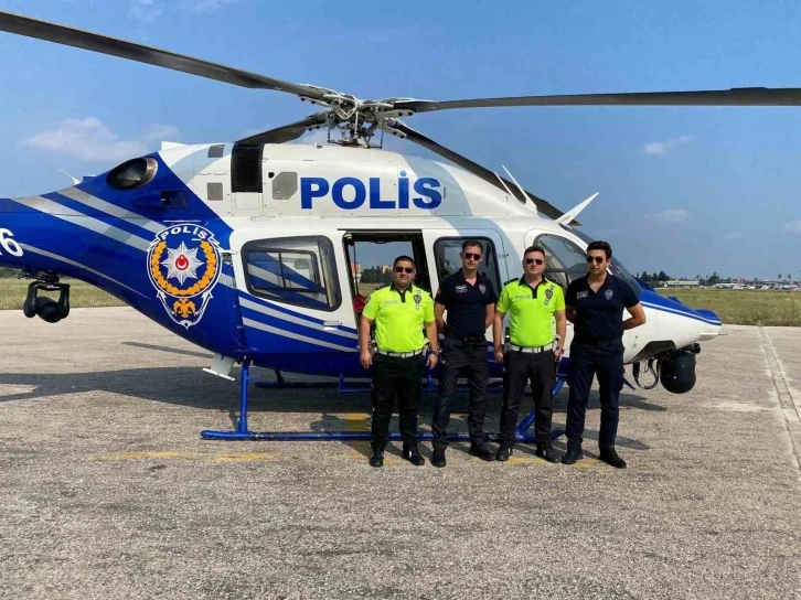 Polisin bayram boyunca havadan ve karadan trafik denetimi devam ediyor
