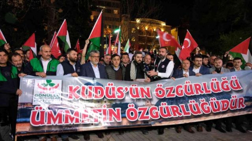 İsrail'in saldırıları Bursa'da protesto edildi