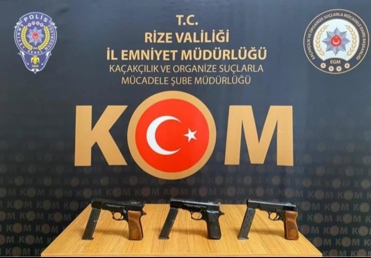 Rize’de silah kaçakçılığı operasyonlarında 2 tutuklama