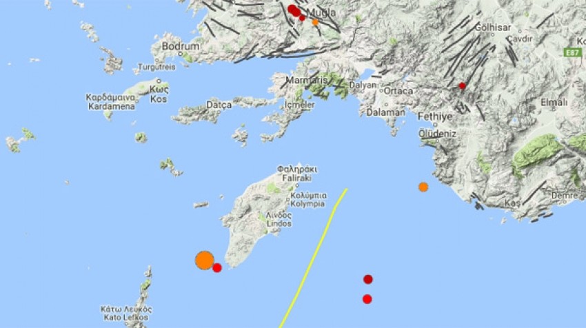 Rodos açıklarında deprem!