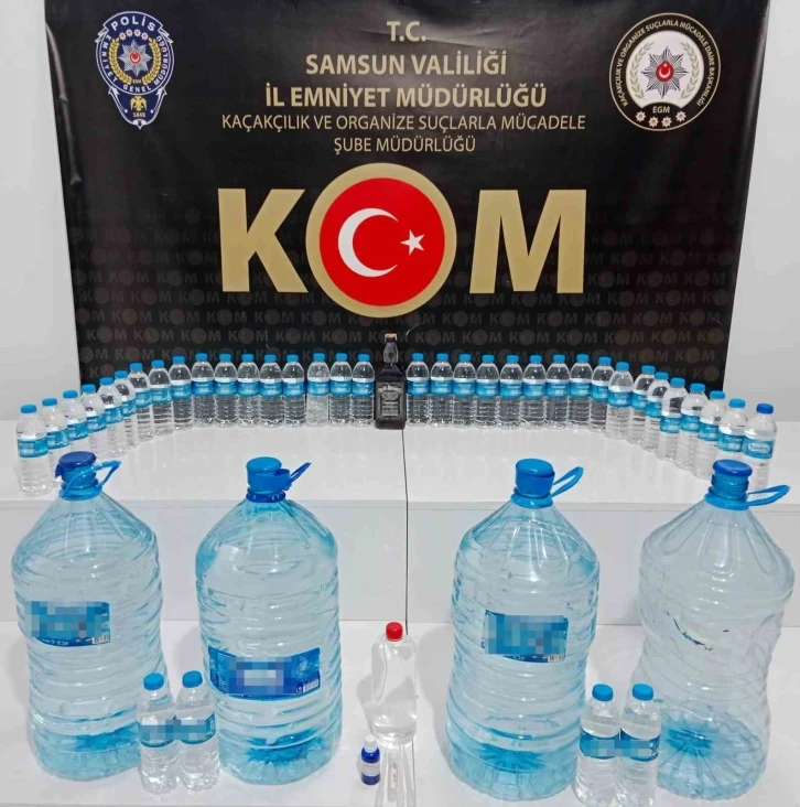 Samsun’da 79,5 litre sahte içki ele geçirildi
