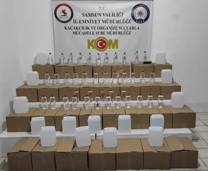 Samsun’da 895 litre etil alkol ele geçirildi
