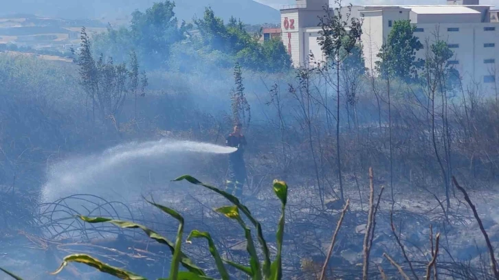 Samsun’da boş arazide yangın çıktı
