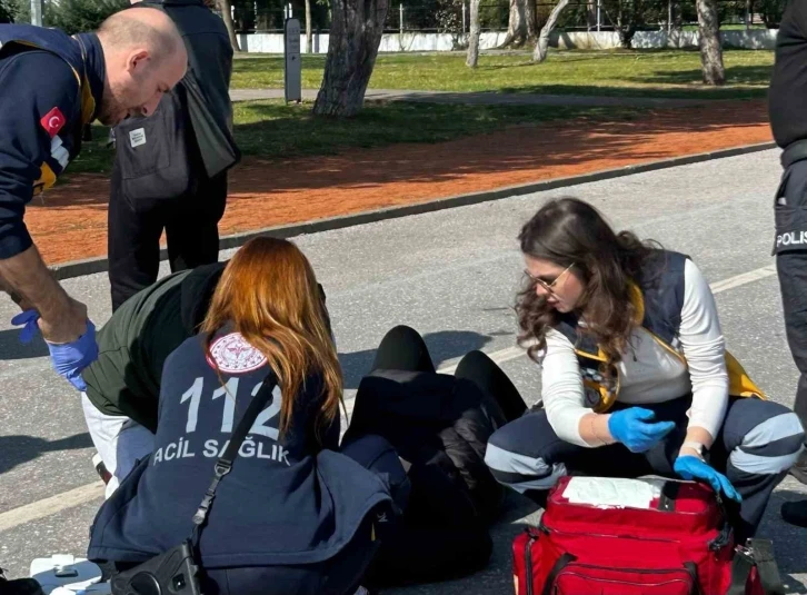 Samsun’da scooterdan düşen genç kız hastanelik oldu
