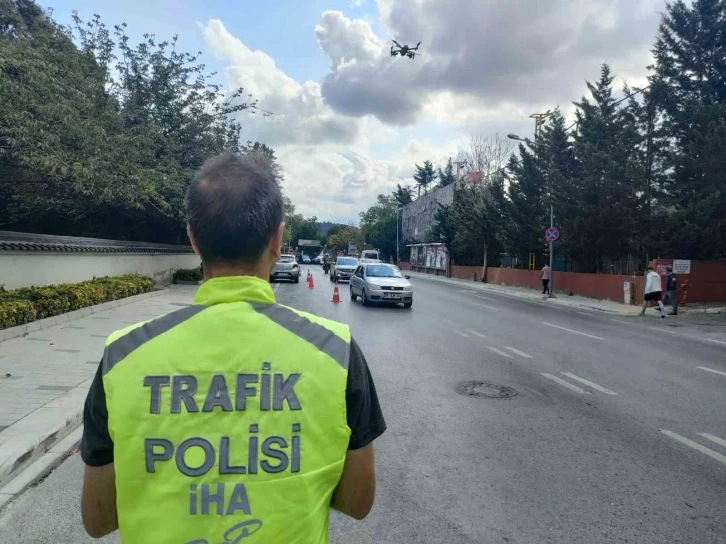 Sarıyer’de dron destekli trafik denetimi
