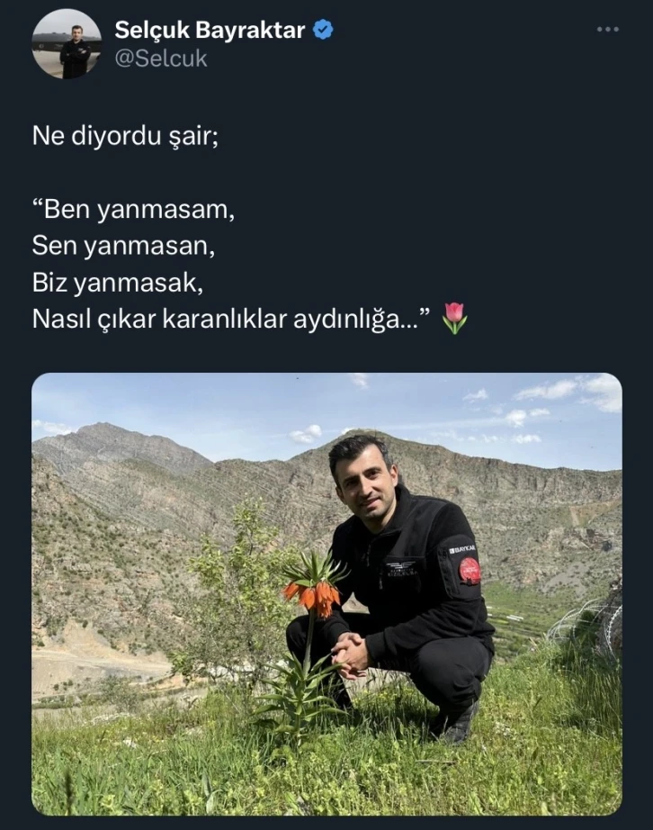 Selçuk Bayraktar terör destekçilerine şiirle cevap verdi
