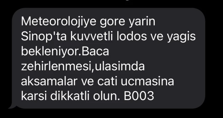 Sinop’ta hafta sonu için lodos ve fırtına uyarısı
